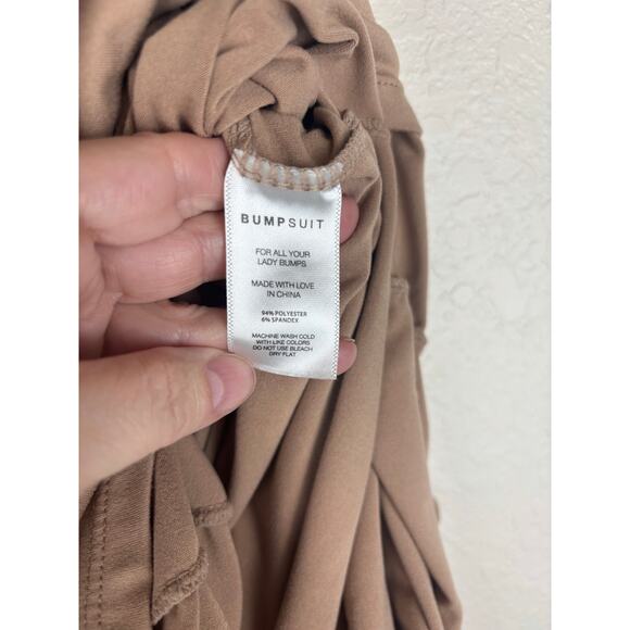 Bumpsuit Cloud Pant Maternity Lounge Pant Wide Leg Pull On Color: Oat Size M - Picture 10 of 14